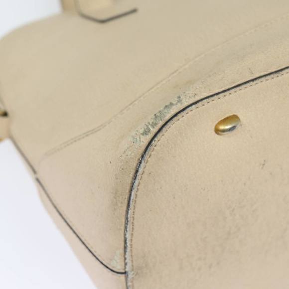 CELINE Hand Bag Leather Beige Auth 80891 - Picture 10 of 16